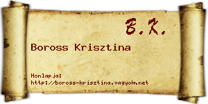 Boross Krisztina névjegykártya
